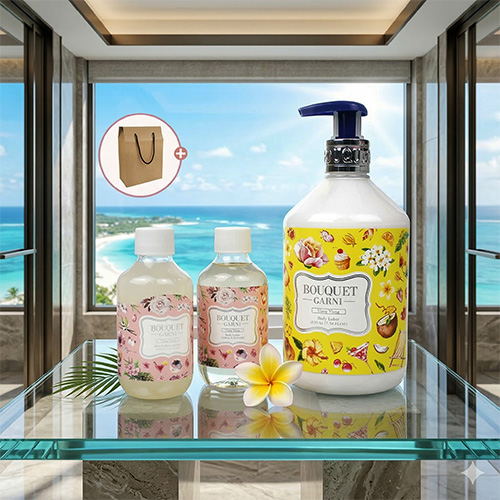 부케가르니 바디로션 520ml + 여행용 바디워시 100ml + 샴푸100ml 3종세트