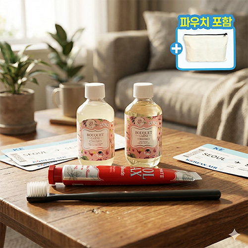 부케가르니 샴푸 바디워시 치약 칫솔 여행용 4종세트
