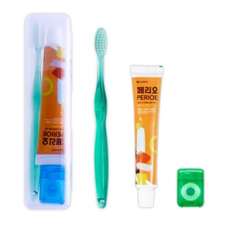여행용칫솔치약세트 3호(페리오치약+국산미세모칫솔+치실)