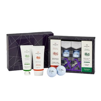 맨도롱제주 골프세트 세인트나인 익스트림파워 디스턴스 6구, 폼클렌징 50ml 1ea, 선블럭 50ml 1ea, 쇼핑백