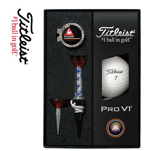 타이틀리스트 Pro V1 골프볼 볼마커 (실버) 자석티 세트