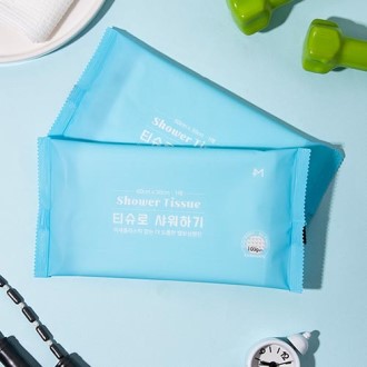 티슈로 샤워하기 1매 물 없이 쓰는 쿨링 티슈 샤워타월
