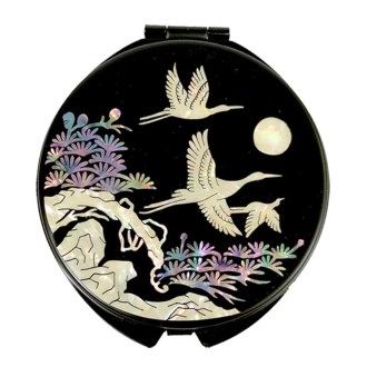 초경량 수공예 절삭 손거울 - 송학, 매화, 목련, 목