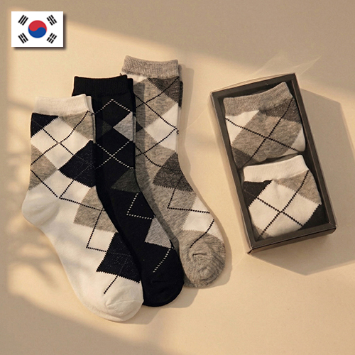아가일양말 2P세트 슬라이드 고급 케이스 판촉물 선물용 // 국산