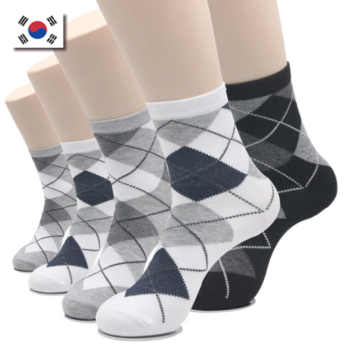 남녀 아가일패턴 중목양말 남자 여자 양말 A26