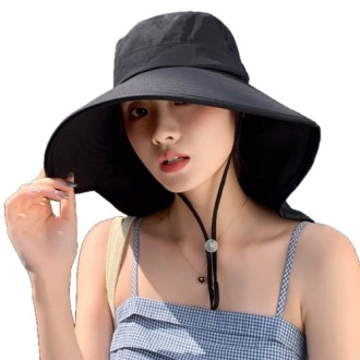 CL090 에코라이프 여성용 자외선 차단 리본 모자 넥커버 썬햇