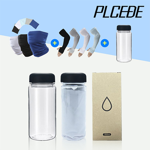플씨드 무지 쿨마스크 1P + 국산 고급 손등커버형 쿨토시 1P + 보틀350ml 1P 세트