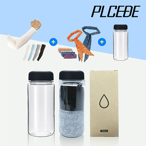 [플씨드] 아쿠아쿨토시 1P + 아메바 쿨스카프 1P + 아이스 보틀 350ml 1P 세트