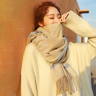 헤링본 체크 머플러 70*180 빅사이즈 목도리