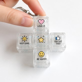 LED 투명 키캡 키링 5구