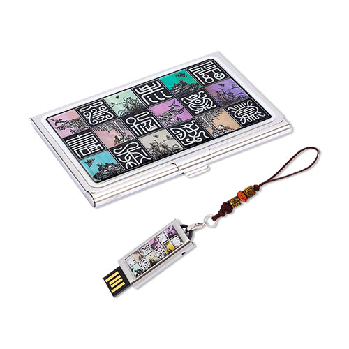 신문자도 자개 명함케이스 자개 대용량 USB