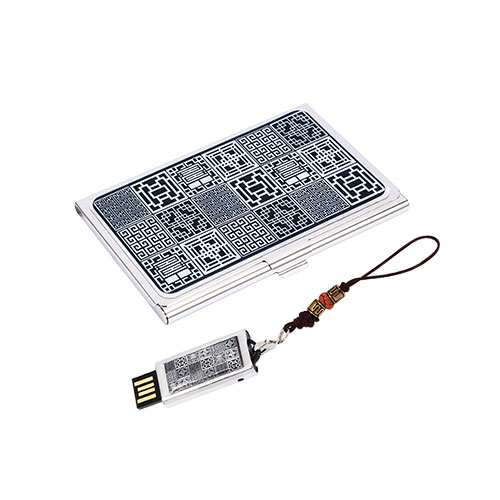 창살문 블랙 자개 명함케이스 대용량 USB