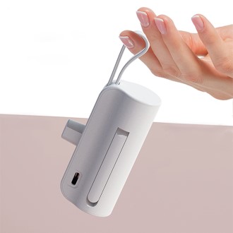 2in1 휴대용 미니보조배터리 5000mAh 듀얼충전 일체형배터리 여행용배터리 단체선물 판촉선물