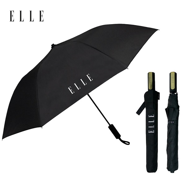 ELLE 엘르 2단 블랙 솔리드 우산