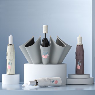 튤립 UV 3단 자동우산 우양산