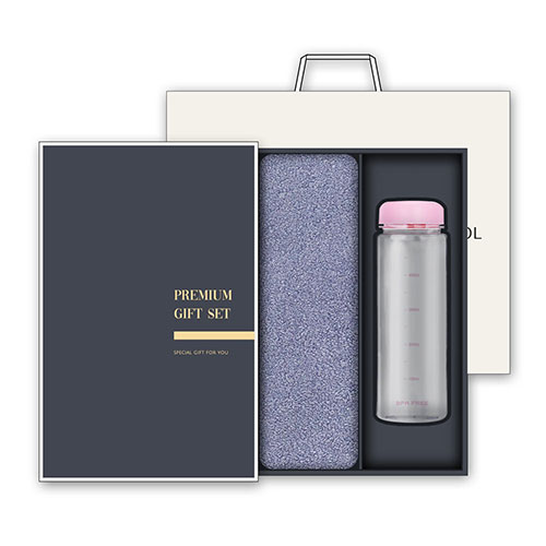 송월 프리미엄 선물세트( 40수 160g 호텔타올 1매 + 마이보틀 500ml 1개)