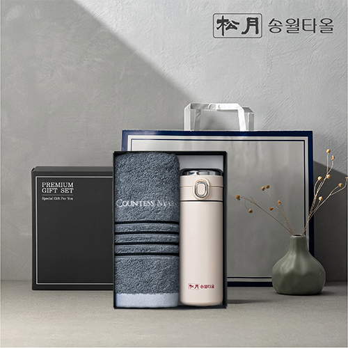 송월 프리미엄 선물 세트 카운테스마라 포라인40 1P + 원터치스마트텀블러 420ml 1P