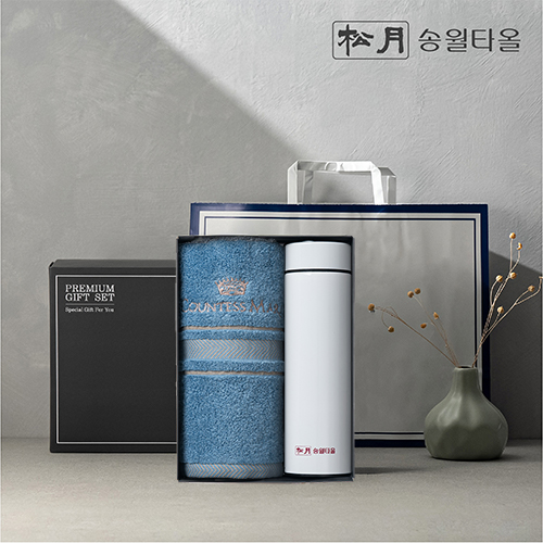 송월 프리미엄 선물 세트, 카운테스마라 센치40 1P + 스마트온도텀블러 500ml 1P