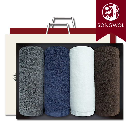 송월타올 블랑 190g (30수/40*80cm) 4매입 선물세트(박스+쇼핑백 포함)