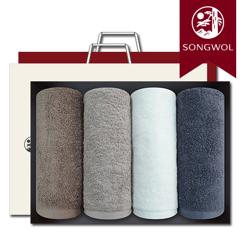 송월타올 뉴컬러무지 150g (30수/40*80cm) 4매입 선물세트(박스+쇼핑백 포함)