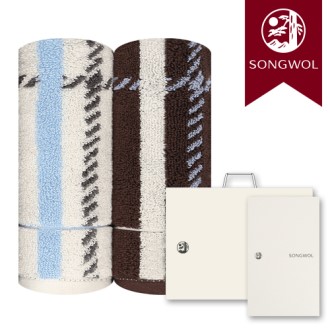 송월타올 CM체크40 200g (30수/40*90cm) 2매입 선물세트(박스+쇼핑백 포함)