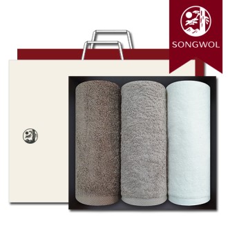 송월타올 뉴컬러무지 150g (30수/40*80cm) 3매입 선물세트(박스+쇼핑백 포함)