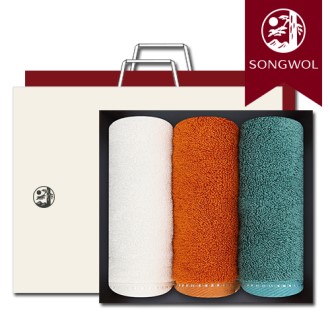 송월타올 솔리드뱀부 200g (뱀부얀/40*80cm) 3매입 선물세트(박스+쇼핑백 포함)