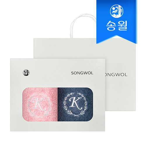 [송월타올] 카이저 40수 코마사 타올 180G 2매 선물세트 쇼핑백포함 s