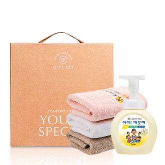 라라낭만 호텔타올 150g+아이깨끗해 핸드워시 파우더향 1P 세트
