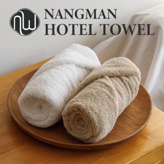 리빙코튼 낭만호텔타올 국내생산 포근한 순면 타올 화이트/베이지 170g