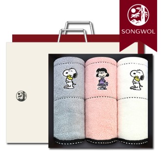 송월타올 스누피프렌즈40 (30수/40*80cm) 3매입 선물세트(박스+쇼핑백 포함)