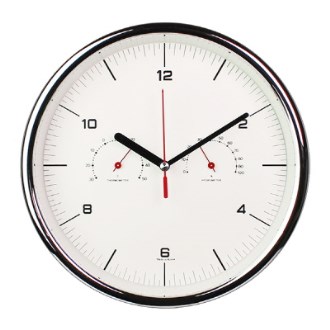 온습도 크롬 벽시계 250
