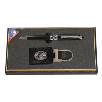 자개 볼펜 보상화 타원 자개 가죽 열쇠고리 (한국기념품)