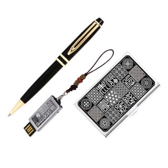 워터펜 블랙 볼펜 수복문자도 자개 명함케이스 자개 USB 3종 외국인 선물