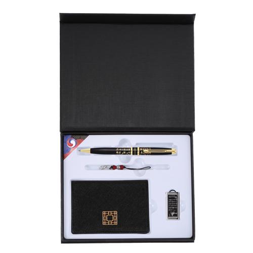 훈민정음 볼펜 + 완자문 소가죽 명함지갑 + 훈민정음 자개 USB