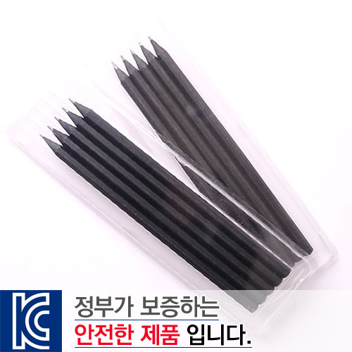 흑목 육각 미두 연필 투명 사각 케이스 5P세트