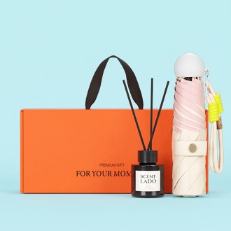 듀홈 캔디볼 초경량 미니 암막 5단 양우산 선물세트 답례품+센트라도 디퓨저 세트 50ml 이로나