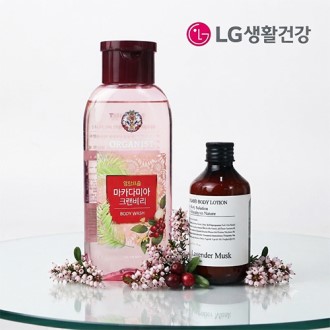 LG생활건강 마카다미아 바디워시 + 나드 바디로션 + 에코파우치