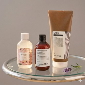 Nard 나드 클렌징폼 180ml + 바디워시 + 바디로션 + 끈케이스