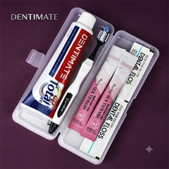 휴대용 양치케이스 대형+ 덴티메이트 치약 150g + 덴티메이트 시그니처 고급칫솔+2080 가글 2개 + 치실 2개 +