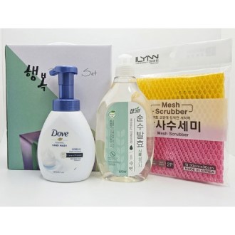 행복 기획세트-7호(핸드워시+주방세제+수세미)