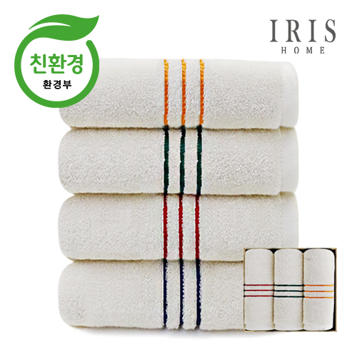 아이리스홈 국내생산 친환경 에어코튼 라인 세면타올 3매