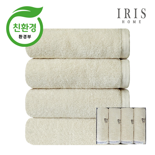 아이리스홈 국내생산 친환경 에어코튼 세면타올 4매